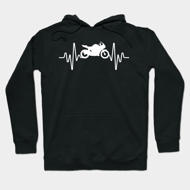 Motorcycle Heartbeat EKG Hoodie by SPOTSTORE01